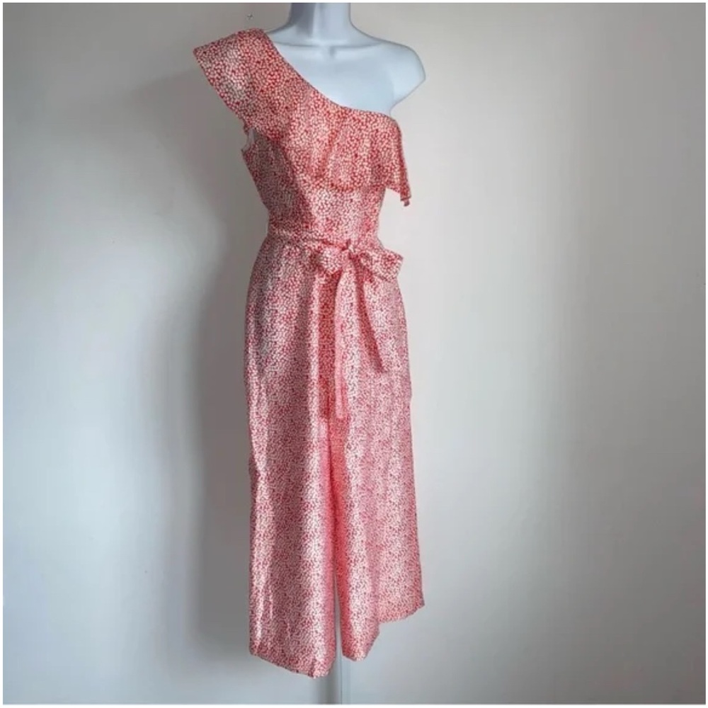 Club Monaco Pink Asymmetrical One Shoulder Jumpsuit